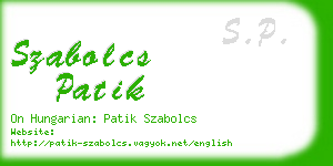 szabolcs patik business card